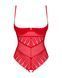 Боді з доступом Obsessive Ingridia crotchless teddy M/L, червоне, відкриті груди