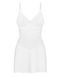 Пеньюар Obsessive Alissium chemise & thong, XL/2XL белый, кружевной лиф, стринги в комплекте