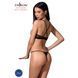 Комплект білизни Passion Exclusive QUENTRIS BIKINI L/XL, black, стрінги і напіввідкритий ліф
