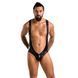 Чоловіче відкрите боді Passion 027 BRUNO S/M Black, під латекс, на шлейках