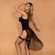 Корсет з пажами та шлейфом JSY &laquo;Лукава Луїза&raquo; One Size, Black, мереживо, шнурівка, стрінги, панчохи