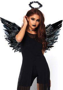 (SALE) Крила чорного ангела Leg Avenue Angel Accessory Kit Black, крила, німб