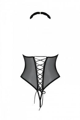 Эротическое боди Passion TRISHA BODY, XXL/XXXL, black, с открытыми чашками