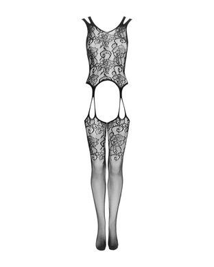 Бодистокинг Obsessive Bodystocking F237 XL/XXL, растительное плетение, имитация чулок