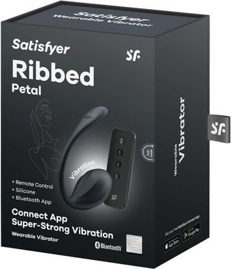 Виброяйцо Satisfyer Ribbed Petal Connect App Black SX1221 фото