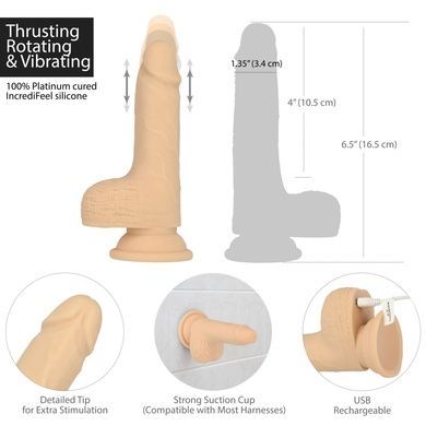 Фаллоимитатор-пульсатор Naked Addiction 6.5 Thrusting Dong With Remote SO7756 фото