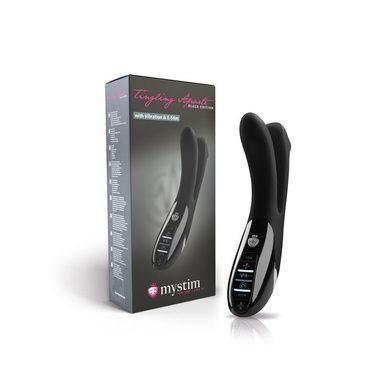 Вібратор подвійний з електростимуляцією Mystim Tingling Aparte eStim Black SO2989 фото