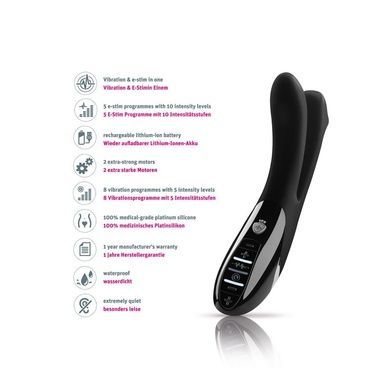 Вібратор подвійний з електростимуляцією Mystim Tingling Aparte eStim Black SO2989 фото