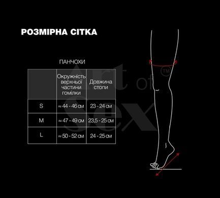 Панчохи в дрібну сітку з лакованою коронкою Art of Sex - Rose, колір червоний, М