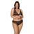 Комплект белья Passion AMBERLY SET 4XL/5XL black, лиф, трусики бразилиана, люрексовая нить