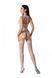 Бодістокінг з безліччю бретелей Passion BS095 One Size, white, імітація пояса та панчіх, з доступом