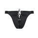 Мужские слипы на шнуровке Passion 044 SLIP BEN S/M Black, экокожа, люверсы