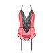 Корсет з пажами для панчіх Passion PEONIA CORSET L/XL red, стрінги