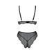 Комплект белья Passion AMBERLY SET 4XL/5XL black, лиф, трусики бразилиана, люрексовая нить