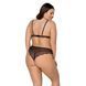 Комплект белья Passion AMBERLY SET 4XL/5XL black, лиф, трусики бразилиана, люрексовая нить