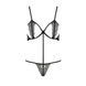Комплект білизни Passion Exclusive QUENTRIS BIKINI S/M, black, стрінги і напіввідкритий ліф