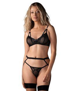 Комплект Obsessive Euridia 3-pcs set XS/S, Черный