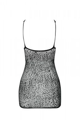 Ажурное мини-платье на тонких бретелях Passion BS096 One Size, black, плетение на груди
