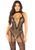 Бодістокінг Leg Avenue Crotchless Bodystocking with Heart One Size, Black