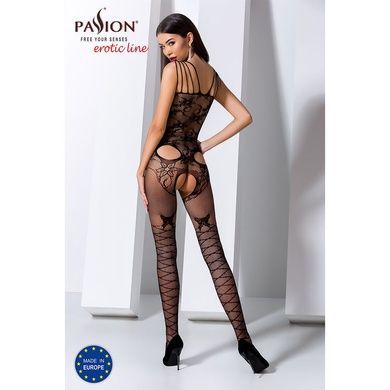 Ажурный бодистокинг с интимными вырезами Passion BS076 black One size