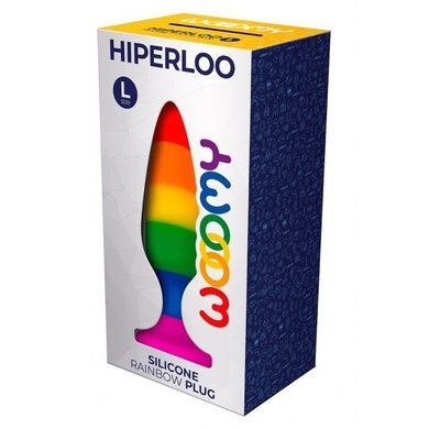 Анальна пробка Wooomy Hiperloo Silicone Rainbow Plug L SO7434 фото