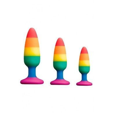 Анальна пробка Wooomy Hiperloo Silicone Rainbow Plug L SO7434 фото