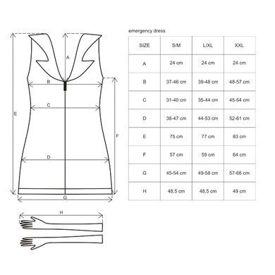 Эротический костюм медсестры Obsessive Emergency dress S/M, white, платье, стринги, перчатки, чепчик