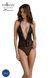 Боди Passion DROSERA BODY black, XXL/XXXL, высокие вырезы, верх на завязках
