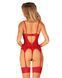 Комплект корсет и стринги Obsessive Ingridia corset & thong XS/S, красный