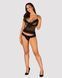 Полупрозрачный набор с украшениями Obsessive Ivannes top & thong 2XL/3XL, черный, топ и танга