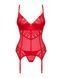 Комплект корсет и стринги Obsessive Ingridia corset & thong XS/S, красный