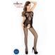 Бодістокінг Passion BS021 black, комбінезон, дрібна сіточка по тілу, велика сітка на ногах S/M/L