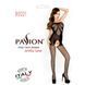 Бодістокінг Passion BS021 black, комбінезон, дрібна сіточка по тілу, велика сітка на ногах S/M/L