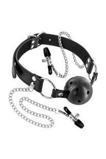 Кляп із затискачами для сосків Fetish Tentation SO4037 фото