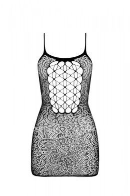 Ажурна мінісукня на тонких бретелях Passion BS096 One Size, red, плетіння на грудях