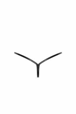 Сексуальные женские трусики стринги под латекс с боковыми застежками Noir Handmade P012 L черные