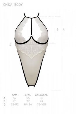 Боди с доступом Passion CHIKA BODY L/XL, cream
