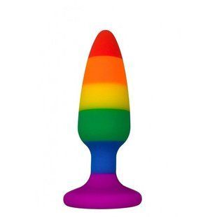 Анальна пробка Wooomy Hiperloo Silicone Rainbow Plug M SO7435 фото