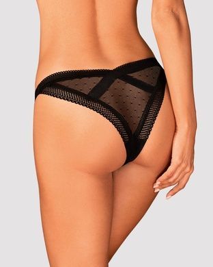 Еротичні мереживні трусики Obsessive Estiqua XS/S чорні