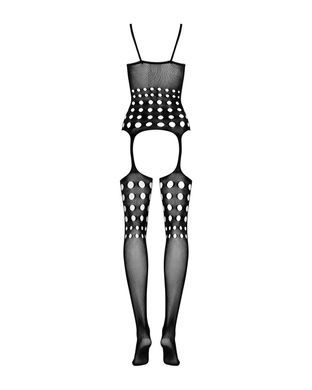 Бодистокинг Obsessive Bodystocking G310 S/M/L, топ, чулки, подвязках, круглые вырезы