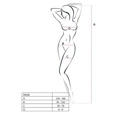 Бодістокінг Passion BS036 white, комбінезон, лямки через одне плече S/M/L