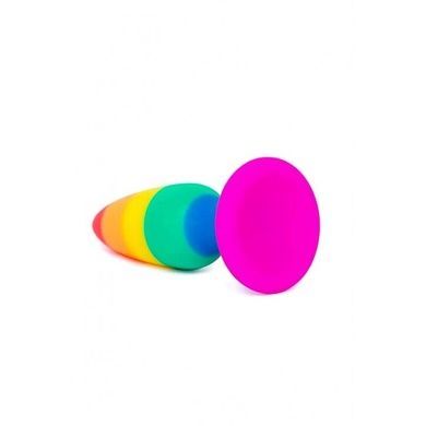 Анальная пробка Wooomy Hiperloo Silicone Rainbow Plug M SO7435 фото