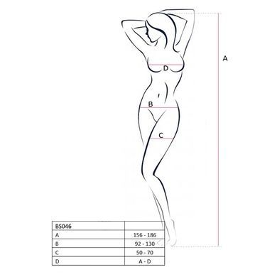 Бодистокинг Passion BS046 white, комбинезон с имитацией чулок S/M/L