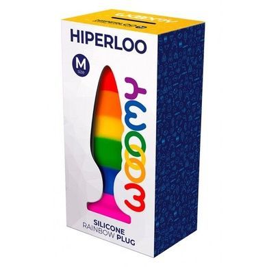 Анальная пробка Wooomy Hiperloo Silicone Rainbow Plug M SO7435 фото