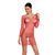 Бодістокінг-сукня з глибоким коміром Passion BS093 red, довгі рукави One size