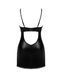 Пеньюар Obsessive Norides chemise & thong XS/S, обжатый, с мокрым эффектом, стринги в комплекте