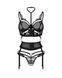 Комплект Obsessive Premisis Black 3-pcs crotchless set L/XL