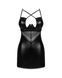 Пеньюар Obsessive Norides chemise & thong XS/S, обжатый, с мокрым эффектом, стринги в комплекте