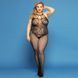 Сітчастий бодістокінг JSY &laquo;Відверта Мадлен&raquo; Plus Size, Black, імітація боді, мереживо, доступ