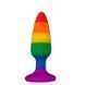 Анальная пробка Wooomy Hiperloo Silicone Rainbow Plug M SO7435 фото 1